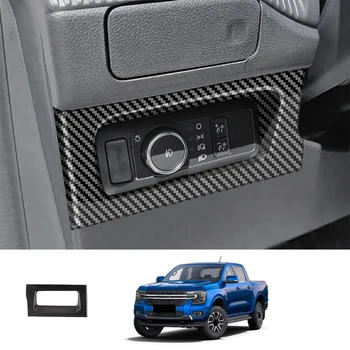 1 Adet Araba Far Anahtarı Paneli Kapak Trim ABS Karbon Fiber Desen Ford Ranger 2023+İçin
