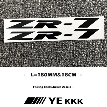 2X180MM Motosiklet Kaporta Kabuk Hub Kafa Kabuk Yakıt Tankı Sticker Çıkartma Beyaz Siyah Kawasaki ZR-7 ZR7