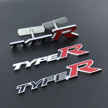 3D Metal Araba ön ızgara amblemi Otomatik ızgara Rozeti Honda Type R Yarış Tipi S Spor Logosu Civic Accord Crv Hrv Araba Aksesuarları