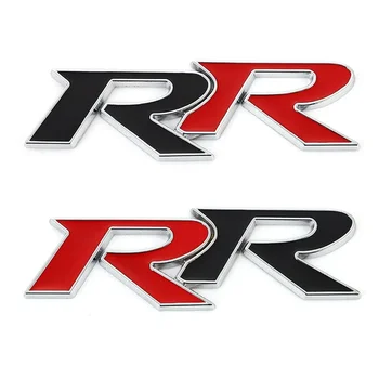3D Metal RR Logo Araba Çıkartmaları Ön Izgara Amblem Rozeti Arka Bagaj Sticker Çıkartmaları Honda RR Civic Mugen Accord CRV Şehir HRV