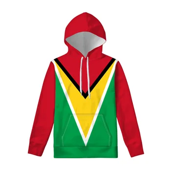 Guyana Gençlik fermuarlı kapüşonlu kıyafet Dıy Ücretsiz Custom Made Adı Numarası Kazak ulusal bayrak Ülke Gy Kolej Baskı Fotoğraf Logo Elbise