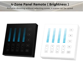 Miboxer 4-Zone Tek Renkli Dokunmatik Panel Uzaktan Parlaklık Karartma 3V led ışık / Led Denetleyici / triyak ayarlı kısıcı / akıllı anahtar