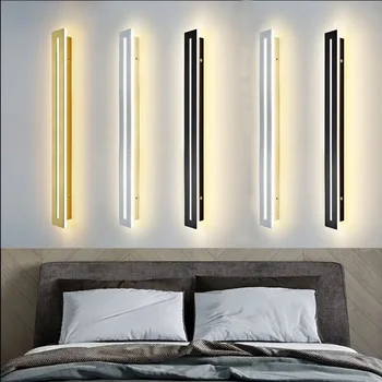 Modern LED Uzun Duvar Lambası Kapalı Dekor Ev Yatak Odası Oturma Odası Yüzeye Monte Kanepe Arka Plan Duvar Aplik Aydınlatma Armatürü