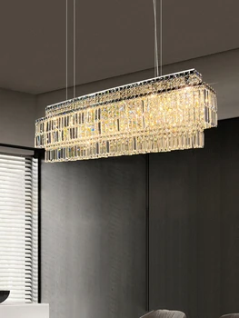 Modern lüks kristal avize LED oturma odası dekorasyon krom / altın ışık restoran mutfak ada Bar aydınlatma asılı