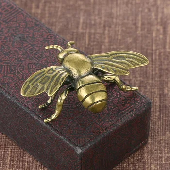 Saf Bakır Arılar Figürler Yaratıcı Simülasyon Hayvan Minyatürleri Antik Bronz Ofis Ev Dekorasyon Masaüstü Süsler Hediye