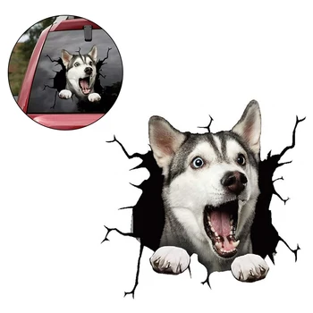Sıcak Satış 1 adet/takım Husky Köpek Büyük Vinil Araba Sticker Su Geçirmez Yaklaşık 12X12 İnç Doğrudan Yedek Araba Aksesuarları