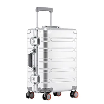 Tüm Alüminyum Magnezyum Alaşımlı tekerlekli çanta Bagaj 28 İnç İş Seyahat Bagaj Şifre Bavul Yatılı Çanta Ücretsiz Seyahat Etiketi