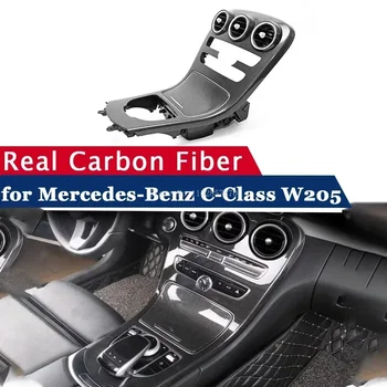 Vites Paneli Trim için Mercedes-Benz C Sınıfı W205 2015-2021 Gerçek Karbon Fiber Merkezi Konsol Yedek Kapak İç aksesuarları