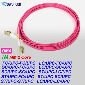 1 Metre 10G 2 çekirdekli ftth kablosu 2.0 mm çok modlu dubleks om4 jumper 50 / 125um sc fc st lc pigtail kablo fiber yama kablosu