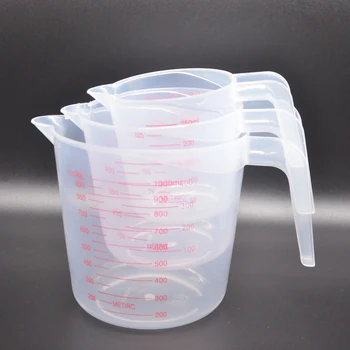 1 adet 250/500/1000ml Pişirme Sıvı Ölçüm Bardak PVC Ölçekli Bardak Plastik Hacim Ölçme Kabı Mutfak Pişirme Araçları