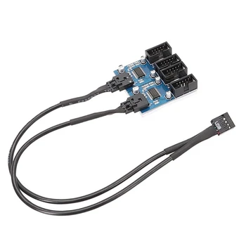 1 ila 2/4 Uzatma Kablosu Kartı Masaüstü 9Pin USB HUB Konnektör Adaptörü Dönüştürücü