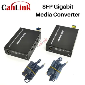 1 Çift SFP Gigabit Medya Dönüştürücü Modülü 20 KM 1000 Mbps 1sfp 1E Anahtarı 1 Port LC