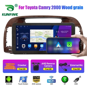 10.33 İnç Araba Radyo Toyota Camry 2000 İçin Ahşap 2Din Android Octa Çekirdek Araba Stereo DVD GPS NavigationPlayer QLED Ekran Carplay