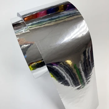 10 cm Genişlik Parlak Krom Ayna Gümüş Vinil Wrap Sticker Çıkartma Film Levha Hava Yayın Kendinden yapışkanlı