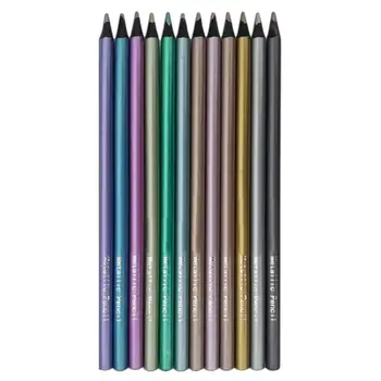 12 Adet Çizim Metalik Kalem Eskiz Kalem Aracı Boyama Yetişkinler için Genç