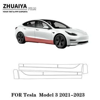 2017-2024 Tesla Modeli 3 Rocker Paneli PPF Boya Koruma Filmi 8mil araba vücut filmi