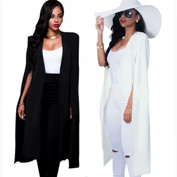 2023 Moda İlkbahar Sonbahar Kadınlar Uzun Siyah Ve Beyaz moda elbise Ceket İş Ofis Bayan İş Kadın Takım Elbise Ceket Talever