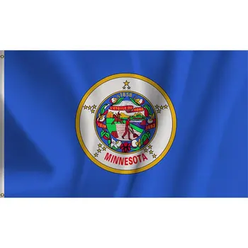 2024 Yeni 3x5 Feet Minnesota Eyalet Bayrağı - Minnesota MN Bayrakları Polyester 90 * 150cm Hızlı teslimat