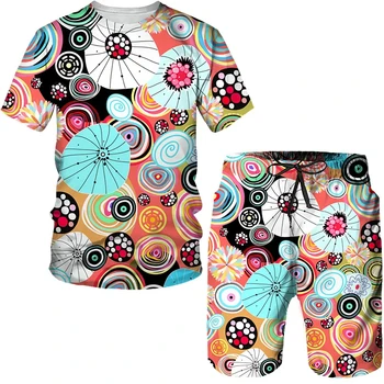 2024 Yeni Moda Hawaii Tarzı Üç Boyutlu baskılı tişört / Şort / Takım Elbise Rahat Tatil Çiftler Elbise Ücretsiz Kargo