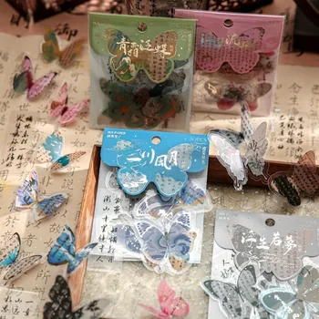 30 Adet Şiir Kelebek Sticker Çin Geleneksel Dekoratif Çıkartmalar DIY Craft Scrapbooking İçin Günlük Malzemeleri