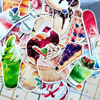 31 adet El Çizim lezzetli çıkartmalar Tatlı buz içecek kawaii Günlüğü Dizüstü Planlayıcısı / El Kitabı DIY mektup ince Kağıt Etiket