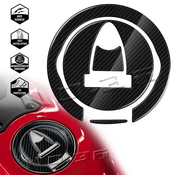 3D Karbon Fiber Motosiklet Yakıt Deposu Kapağı Sticker Gaz Kapağı Koruma Çıkartma Aksesuarları Ducati Canavar 696 796 İçin S2R Diavel V4