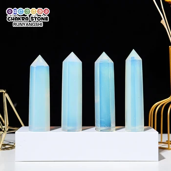 4-8cm 1 adet Opal Kristal Noktası Değnek Şifa Kuvars Altıgen Prizmalar Dikilitaş Kulesi Reiki Terapi Feng Shui El Sanatları Ev Dekorasyon