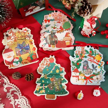 40 Adet/paket Etiket paketi Noel Retro El Hesabı DIY Dekoratif Çıkartmalar