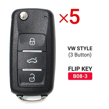 5 Adet / grup KEYDIY B08 - 3 B Serisi 3 Düğme Evrensel KD Uzaktan Araba Anahtarı İçin Yeni KD900 KD900 + URG200 KD-X2 Mını VW Tarzı