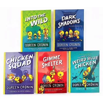5 Kitap / set Tavuk Takımı Doreen Cronin ingilizce resimli hikaye kitapları çocuğunuzun okuyucu olarak büyümesine yardımcı olmak için