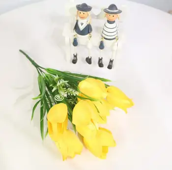 5 adet Yapay Laleler Çiçek Şube Bitki Duvar Arka Plan Düğün Ev Otel Ofis Bar Dekoratif