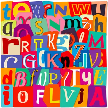50 adet/paket Sevimli Kağıt Etiket Çocuklar için Erken Çocukluk Eğitimi Alfabe İngilizce Mektup Kelimeler Öğrenme Pvc Renkli Çıkartmalar
