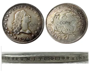 ABD 1794 Akan Saç Dolar Gümüş Kaplama Kopya Para