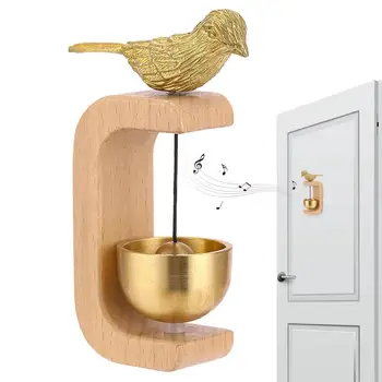 Ahşap kapı zili Creativee Ev Giriş Kuş Çan Dayanıklı Asma Rüzgar Çanları Estetik Kablosuz Bakır Kapı Zili Ev İçin