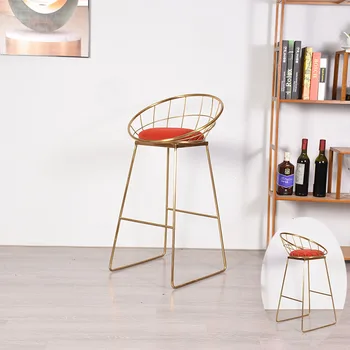 Altın bar sandalyeleri, basit yüksek tabureler, modern İskandinav bar sandalyeleri
