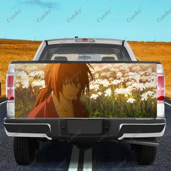 Anime Rurouni Kenshin Baskı Araba Kuyruk Bagaj Korumak Vinil sargı çıkartma Çıkartması Araba Kaput dekorasyon çıkartması SUV Off-road Pikap