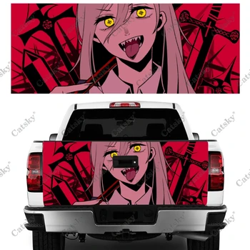 Anime Testere Adam Araba Arka Sarma Araba Çıkartmaları Araba Çıkartması Yaratıcı Sticker Araba Vücut Görünüm Modifikasyonu Dekoratif Çıkartmalar