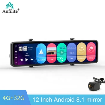 Araba Ayna ADAS araba dvr'ı Android 12 inç Çizgi Kam Bluetooth 4G GPS Navigasyon 1080P Dikiz Kamera Video Kaydedici