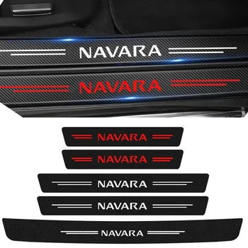 Araba Kapı Eşiği Çizilmeye Karşı Koruma Trim Eşik Sticker Nissan Navara için Logo Gövde Tampon Koruma Koruyucu Kapı Pedalı Şeritleri