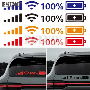 Araba Styling Dekoratif Wifi Pil Seviyesi İşareti PVC Oyma Su Geçirmez Etiket Araba Tampon Cam Vücut Yaratıcı Desen Vinil Çıkartması