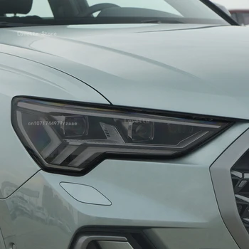 Audi için Q3 RSQ3 2019-2020 Aksesuarları Araba Far Ön Lamba koruyucu film Restorasyon Şeffaf Siyah TPU Etiket