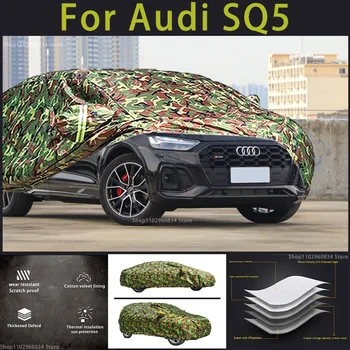 Audi için SQ5 Oxford araba kılıfı Dolu Kapak Açık Koruma Kar Örtüsü Güneşlik Su Geçirmez Toz Geçirmez Kamuflaj araba kılıfı