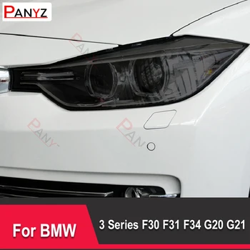BMW 3 Serisi için F30 F31 F34 G20 G21 2013-2021 Araba Far koruyucu film Far Restorasyon Şeffaf Siyah TPU Etiket