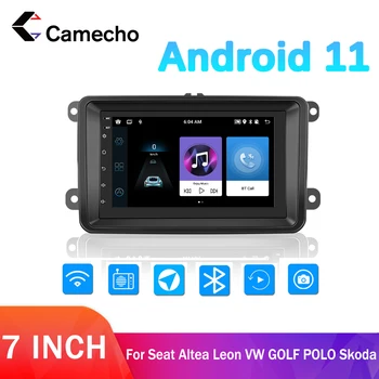 Camecho 7 İnç Araba Radyo Android VW / Volkswagen Koltuk Skoda Golf Passat 1G + 16G Bluetooth WıFı GPS Multimedya Oynatıcı 2 Din