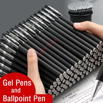 Değiştirilebilir Jel Kalem Seti Pürüzsüz Yazma Hızlı Kuru Siyah Kırmızı Mürekkep El Yazısı Kalem 0.5 mm Dolum Okul Ofis Yazma Kırtasiye
