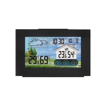 Dijital ekran Meteorolojik saat hava durumu saat sıcaklık nem sensörü ile kapalı açık için