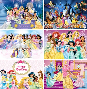 Disney Prenses Fotoğraf Prenses Zemin Çocuk Kız Mutlu Doğum Günü Partisi Dekorasyon Vinil Çocuk Fotoğraf Arka Plan Hediyeler