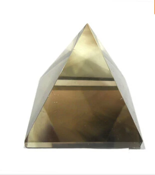 Doğal dumanlı kuvars piramit şanslı feng shui dekorasyon transhipped radyasyona dayanıklı 30MM X 30MM