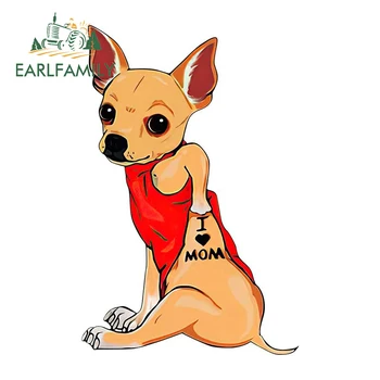 EARLFAMILY 13cm x 8.6 cm Chihuahua için Annemi Seviyorum Araba Çıkartmaları Moda Yaratıcı Çıkartmaları Anime Cam Kask Dekorasyon