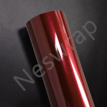 En yüksek kalite PET Şarap kırmızı vinil wrap film (PET Astar) Ultra Parlak Boya Metalik vinil wrap Araç Wrap İçin kalite Garantisi
